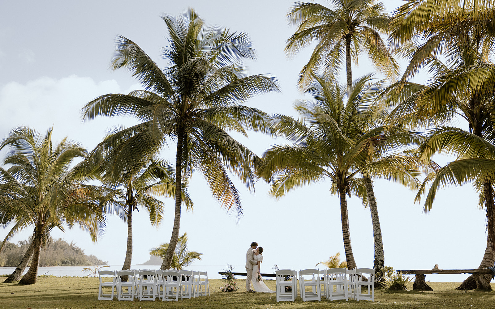 Image of couple getting married in Oahu, Hawaii.